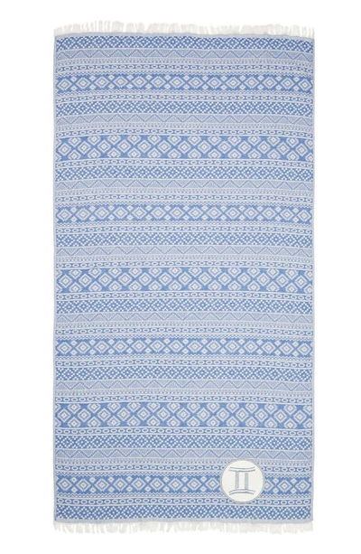 Linum Home Textiles Sea Breeze Horoscope Pestemal Beach Towel In Blue