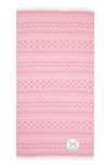Linum Home Textiles Sea Breeze Horoscope Pestemal Beach Towel In Pink Taurus