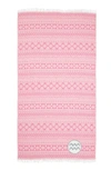 Linum Home Textiles Sea Breeze Horoscope Pestemal Beach Towel In Pink Aquarius