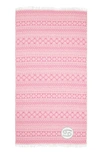 Linum Home Textiles Sea Breeze Horoscope Pestemal Beach Towel In Pink Cancer