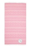 Linum Home Textiles Sea Breeze Horoscope Pestemal Beach Towel In Pink Capricorn
