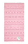 Linum Home Textiles Sea Breeze Horoscope Pestemal Beach Towel In Pink Libra