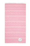 Linum Home Textiles Sea Breeze Horoscope Pestemal Beach Towel In Pink Sagittarius