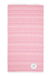 Linum Home Textiles Sea Breeze Horoscope Pestemal Beach Towel In Pink Pisces