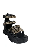 Azalea Wang Chana Chain Platform Sandal In Black