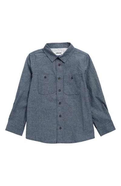 Sovereign Code Kids' Breakout Brush Chambray Button-up Shirt In Navy