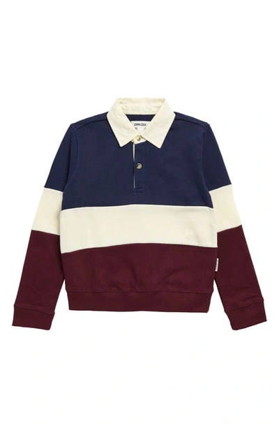 Sovereign Code Kids' Heist Colorblock Cotton Sweater In Navy/ Dark Cherry