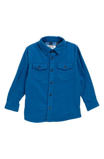 Sovereign Code Kids' Archer Flannel Button-up Shirt In Cobalt