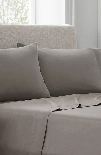 Linum Home Textiles 400 Thread Count Luxury Solid Sateen King Pillowcase In Platinum