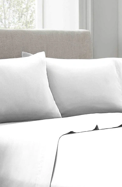 Linum Home Textiles 400 Thread Count Luxury Solid Sateen King Pillowcase In Snow