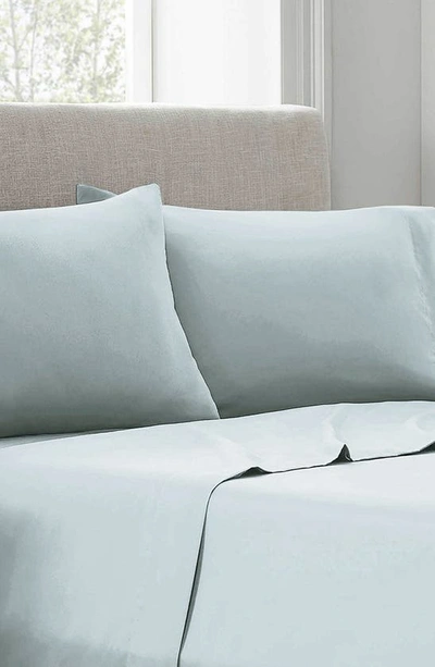 Linum Home Textiles 400 Thread Count Luxury Solid Sateen Standard Pillowcase In Sky