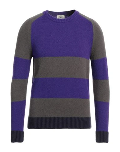 Mqj Man Sweater Purple Size 42 Acrylic, Polyamide, Polyester, Wool