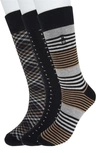 Original Penguin Gerwig Stripe Essential Crew Socks In Black