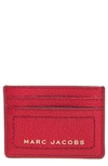 Marc Jacobs Leather Card Case In Fire Red