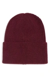 Melrose And Market Everyday Ribbed Beanie In Burgundy Tannin