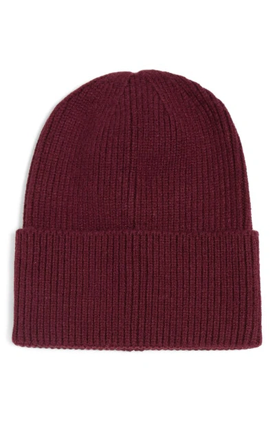 Melrose And Market Everyday Ribbed Beanie In Burgundy