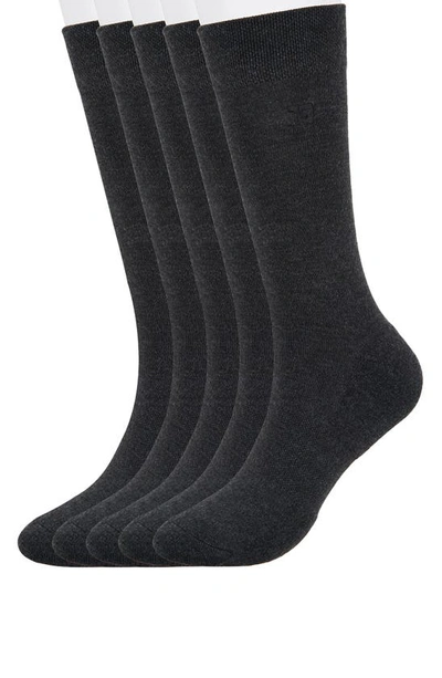 Joe's Pack Of 5 Flat Knit Crew Socks In Black
