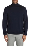Jack Victor Beaudry Mock Neck Wool Blend Sweater In Navy