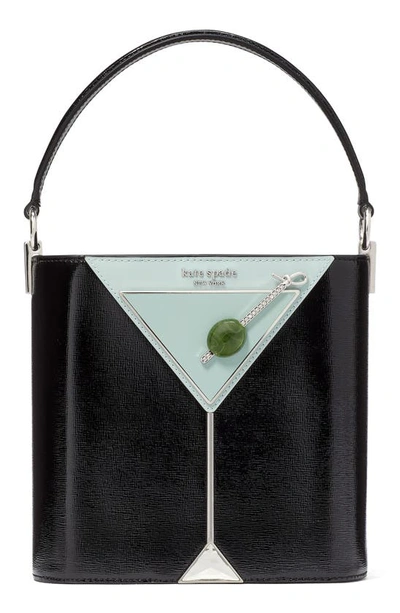 Kate Spade Shaken Not Stirred Martini Embellished Top Handle Bag In Black Multi