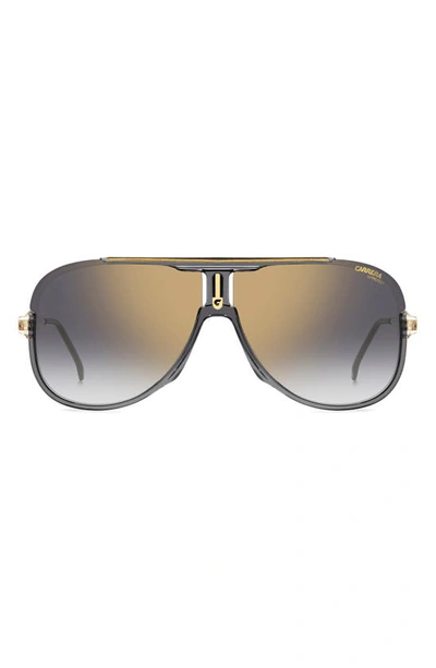 Carrera Eyewear 64mm Oversize Aviator Sunglasses In Grey/ Gray Sf Gd Sp