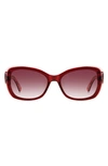 Kate Spade Elowen 55mm Gradient Round Sunglasses In Red/ Burgundy Grad
