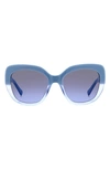 Kate Spade Winslet 55mm Gradient Round Sunglasses In Blue Grey Shaded