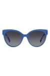 Kate Spade Aubriela 55mm Gradient Round Sunglasses In Blue Grey Shaded