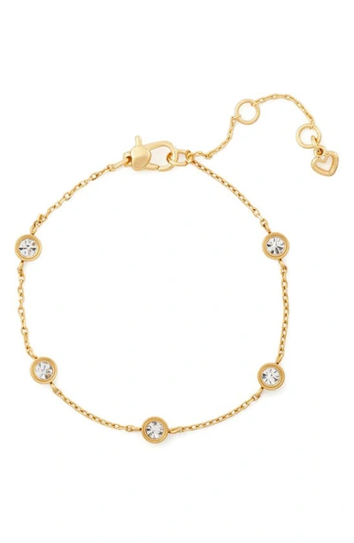Kate Spade Cubic Zirconia Station Bracelet In Clear/gold
