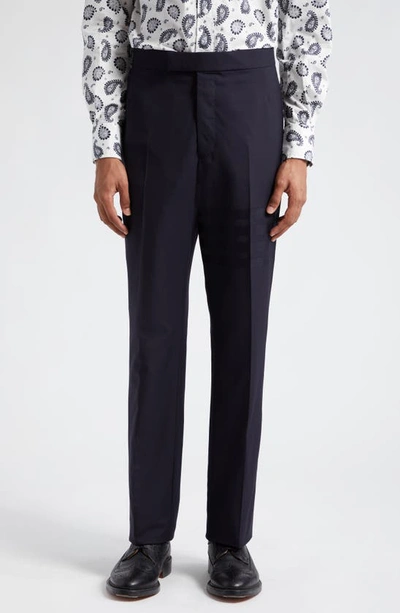 Thom Browne Men's Fit 1 Wool 4-bar Trousers In Dark Blue