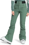 Roxy Rising High Waterproof Shell Snow Pants In Dark Forest