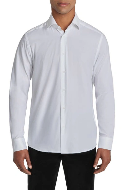 Jack Victor Aurelio Cotton & Silk Blend Dress Shirt In White