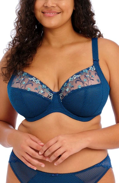 Elomi Charley Full Figure Underwire Plunge Bra In Petrol