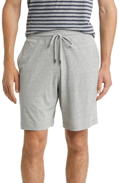 Daniel Buchler Heathered Recycled Cotton Blend Pajama Shorts In Light Grey