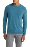 Nordstrom Cashmere Crewneck Sweater In Teal Tapestry Heather