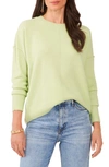 Vince Camuto Center Seam Crewneck Sweater In Foam Green