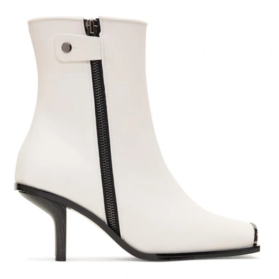Stella Mccartney White Metallic Toe Boots In 9001 Tinted White