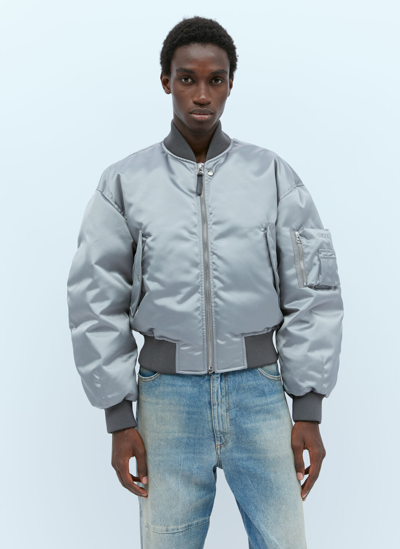 Gucci Cropped Bomber Jacket In Grey