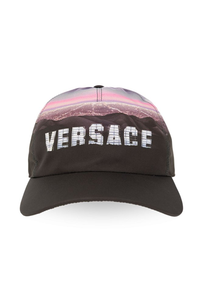 Versace Hills Printed Cap In Black