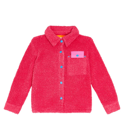 Marc Jacobs Kids' 标贴人造皮毛一体夹克 In Pink