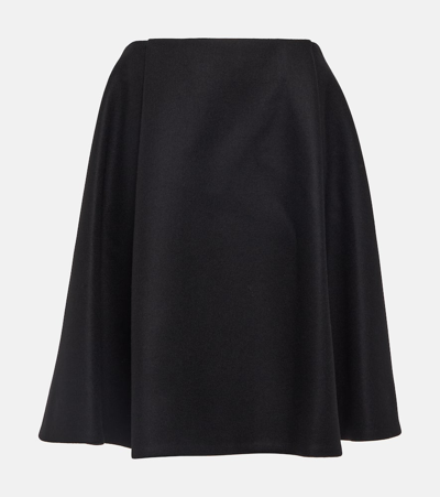 Khaite Farla Wool-blend Midi Skirt In 200 Black