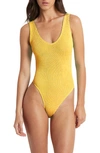 Bondeye Bound By Bond-eye The Mara Ribbed One-piece Swimsuit In Sunny Eco