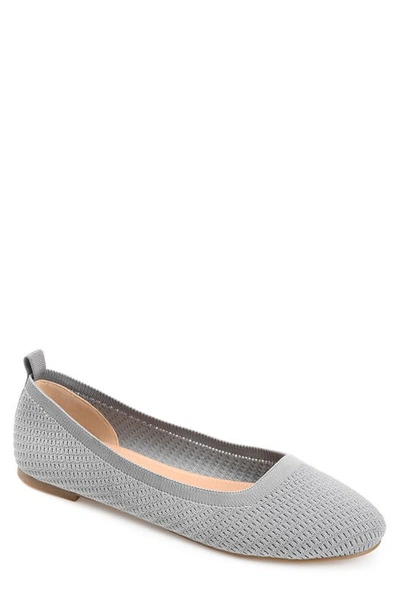 Journee Collection Maryann Knit Flat In Grey