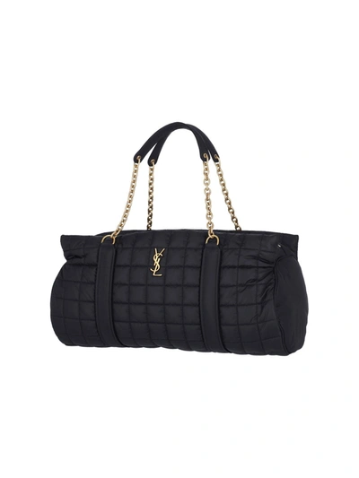 Saint Laurent Gloria Nylon Travel Shoulder Bag In Black