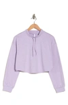 Z By Zella Downtown Mock Neck Crop Pullover Sweatshirt In Purple Secret