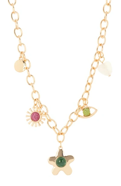 Melrose And Market Whimsical Charms Collar Necklace In Gold