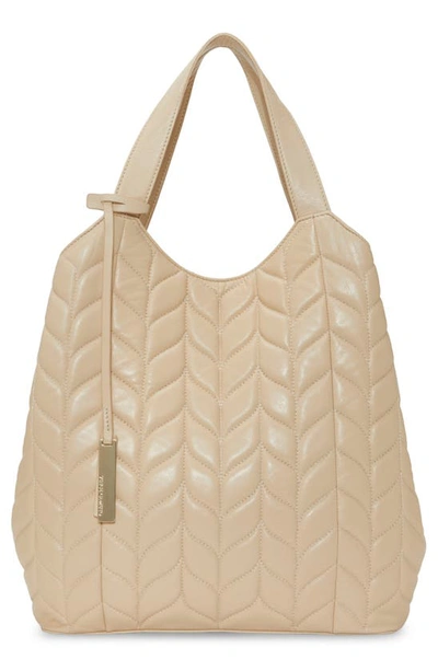 Vince Camuto Kisho Quilted Tote In Warm Vanilla