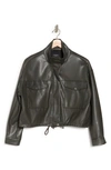 L Agence Janelle Slim Fit Raw Hem Jacket In Java Mineral Coated