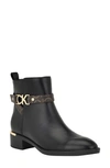 Calvin Klein Buckle Strap Bootie In Black