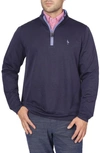 Tailorbyrd Melange Quarter-zip Pullover In Navy