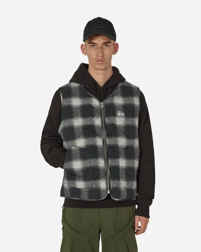Stussy Plaid Nylon Liner Vest In Black | ModeSens